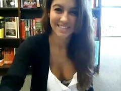 Hot collage girl at library webcam flash...