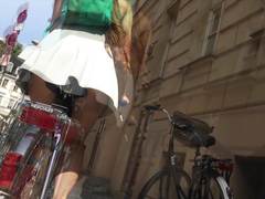 UPSKIRT short skirt on bike