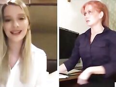 Boss And Secretary Having Mutual Masturbation on Webcam