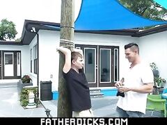 Teen boy tied and fucked beautifully by his horny big dick dad-FATHERDICKS.COM