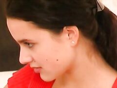 Hairy sweet girlfriend fucked in livingroom