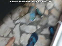 Real anal sex with hot blonde in public outdoor