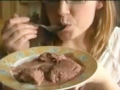 Real eat cum in food, blonde in  amateur