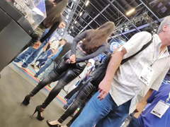 Hot promoter girl tight pants candid
