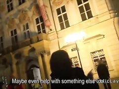 Dude gets blowjob in phone booth in public