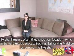 FakeAgentUK Blowjob sees filthy Romanian chick swallow cock