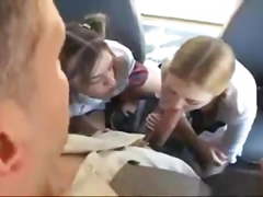 2 Sexy Schoolgirls in a 3 Way MFF