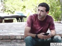 Foot obsession outdoors scene with lovely Brenna Sparks