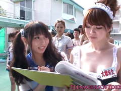 Awesome asian group sex fun with costume teens