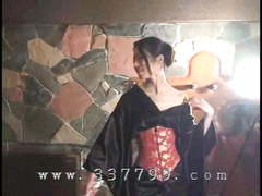 Japanese kimono mistress K hit slaves with a whip