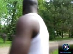 Judy White sucking a cock while jerking a horse dick