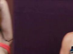 Big tits chick has 8 orgasms from erotic knife play
