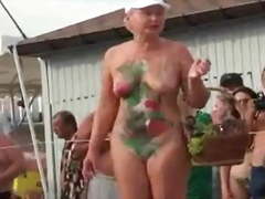 Nice granny painted body