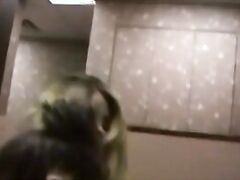 Two chubby amateur lesbians make out and kissing in office