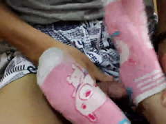 China Student's Sexy soles and toes and feet footjob