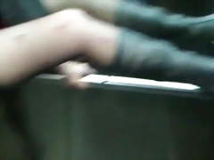 Wife show pussy in elevator
