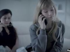 Lesbian virginity teen got smashed in a interracial sex