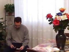 Mature whore with big tits has sex with a young man