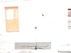 Gymnast spreads her legs completely while riding